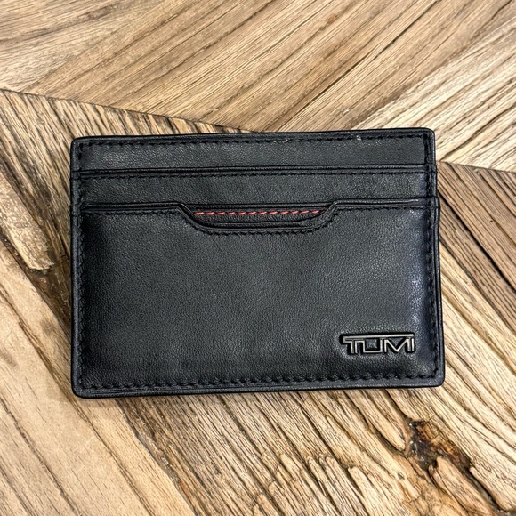 Tumi Contrast Stitch ID Lock Money Clip Card Case - Picture 3 of 6